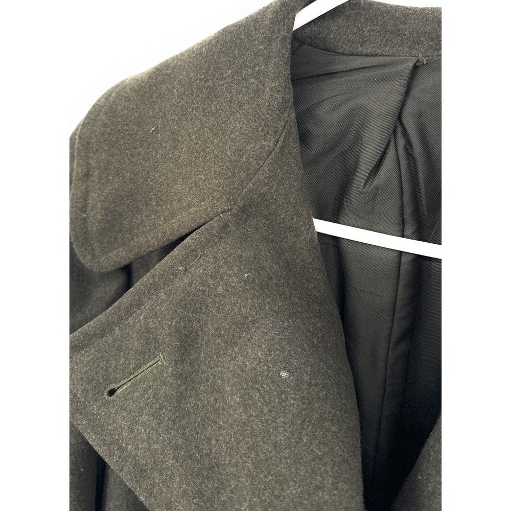 Vintage WW2 US Marine Corps Green Wool Trench Coat Pea Coat Military Uniform - Picture 4 of 8